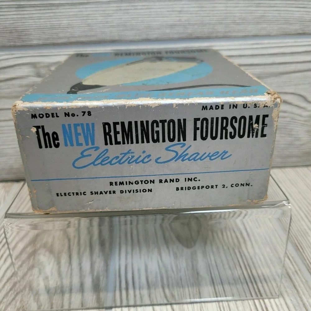 Remington Electric Shaver Mens Foursome Model 78 With Box Case PARTS ONLY Vtg